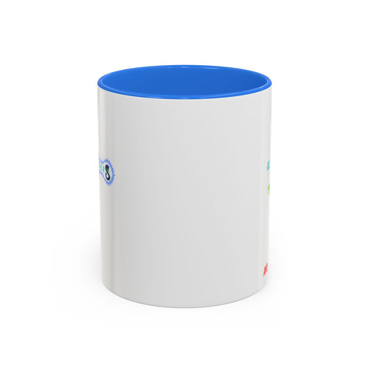 RE's Focus/RE Blue Cross Colorful Mugs, 11oz