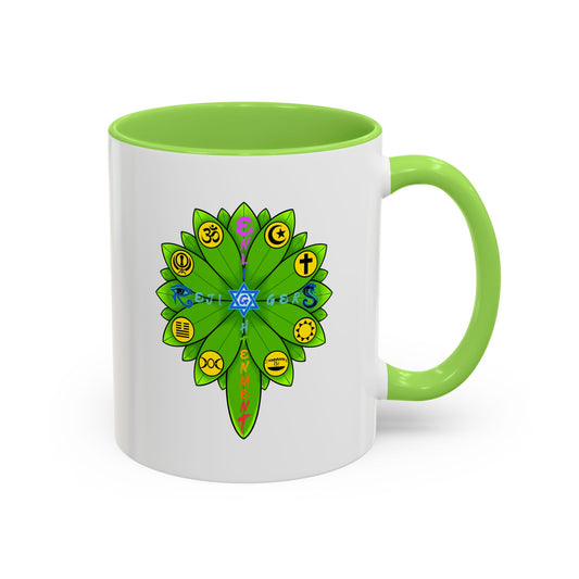 RE Green Lotus Flower Colorful Mugs, 11oz