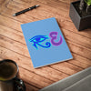 RE's Blue/Lavender Logo Light Blue Softcover Notebook, A5