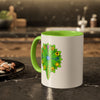 RE Green Lotus Flower Colorful Mugs, 11oz