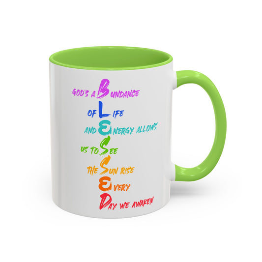 RE's Blessed/RE Green Cross Colorful Mugs, 11oz