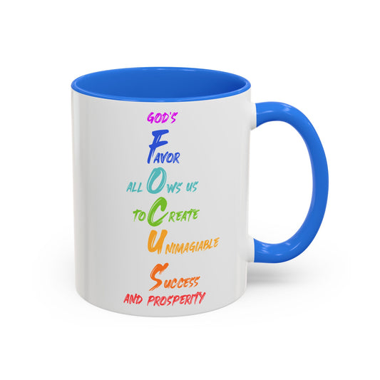 RE's Focus/RE Blue Cross Colorful Mugs, 11oz