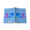 RE's Blue/Lavender Logo Light Blue Softcover Notebook, A5