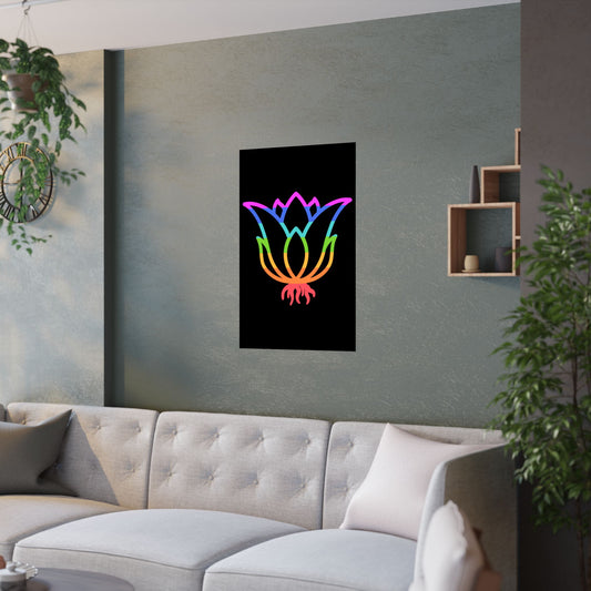 Satin Poster - 7 Chakra Lotus Flower of Spiritual Alignment