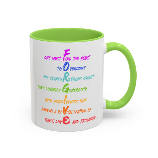 RE's Forgive/RE Green Cross Colorful Mugs, 11oz