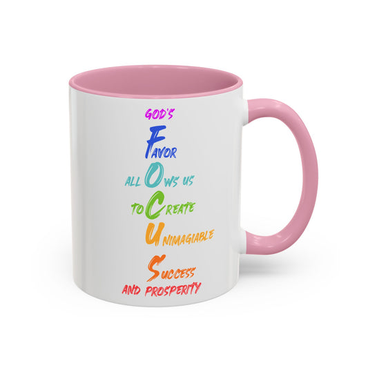 RE's Focus/RE Pink Cross Colorful Mugs, 11oz