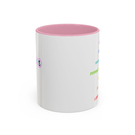 RE's Destiny/RE Pink Cross Colorful Mugs, 11oz