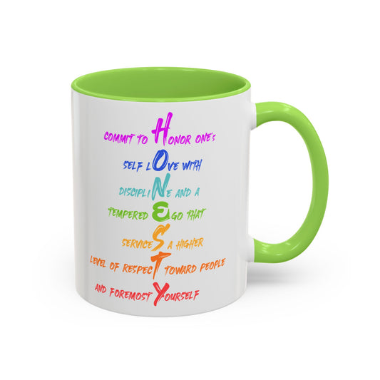 RE's Honesty/RE Green Cross Colorful Mugs, 11oz