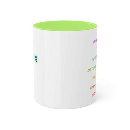 RE's Forgive/RE Green Cross Colorful Mugs, 11oz