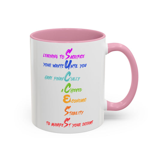 RE's Success/RE Pink Cross Colorful Mugs, 11oz