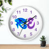 Blue,Lavender/Pink RE Logo Wall Clock