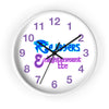 Blue,Lavender/Pink RE Logo Wall Clock