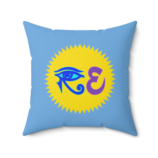 RE Blue/Lavender Logo Square Pillow