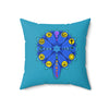 RE Blue Lotus Flower Square Pillow