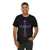 RE Reversed Lavender/Pink Flame Cross T-shirt