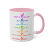 RE's Honesty/RE Pink Cross Colorful Mugs, 11oz