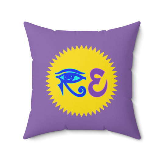 RE Blue/Lavender Logo Square Pillow