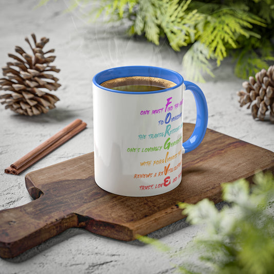 RE Forgive/RE Blue Cross Colorful Mugs, 11oz