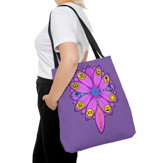 RE Light Purple/Lavender Lotus Tote Bag (AOP)