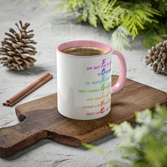 RE Forgive/RE Pink Cross Colorful Mugs, 11oz