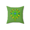 RE Green Lotus Flower Square Pillow