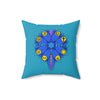 RE Blue Lotus Flower Square Pillow