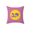 RE Lavender/Pink Logo Square Pillow