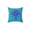 RE Blue Lotus Flower Square Pillow