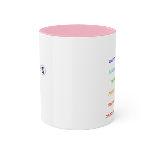 RE's  Harmony/RE Pink Cross Colorful Mugs, 11oz