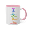 RE's Focus/RE Pink Cross Colorful Mugs, 11oz