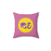 RE Lavender/Pink Logo Square Pillow