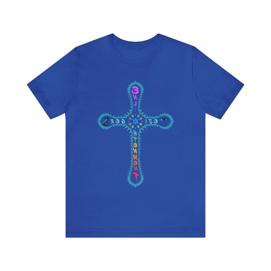 RE Reversed Blue Flame Cross T-shirt