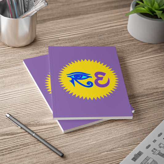 RE's Blue/Lavender Logo Softcover Notebook, A5