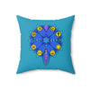 RE Blue Lotus Flower Square Pillow