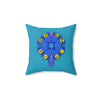 RE Blue Lotus Flower Square Pillow