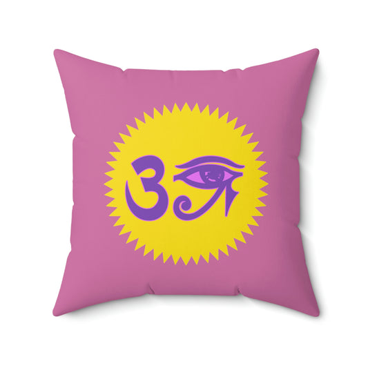 RE Lavender/Pink Logo Square Pillow