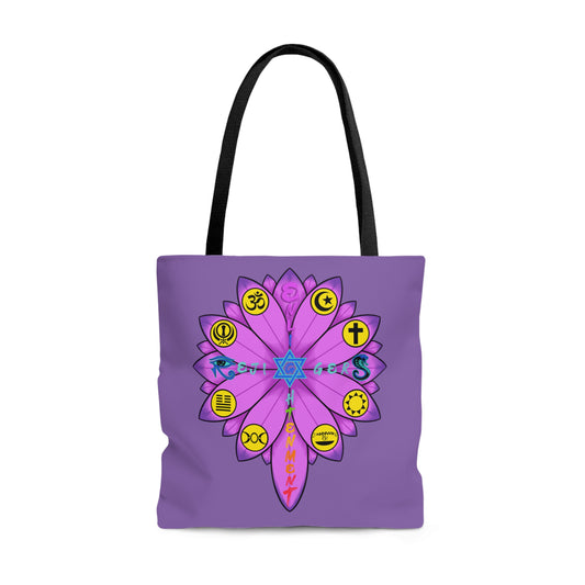 RE Light Purple/Lavender Lotus Tote Bag (AOP)