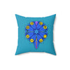 RE Blue Lotus Flower Square Pillow