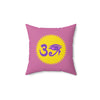 RE Lavender/Pink Logo Square Pillow