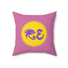 RE Lavender/Pink Logo Square Pillow