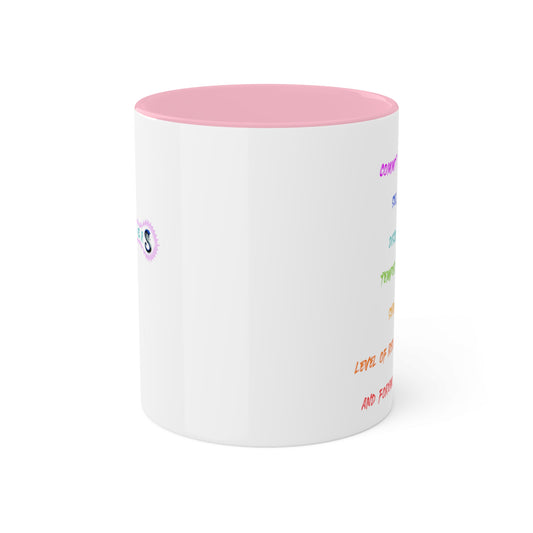 RE's Honesty/RE Pink Cross Colorful Mugs, 11oz