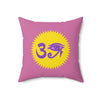 RE Lavender/Pink Logo Square Pillow