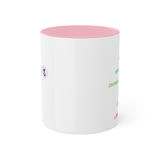 RE's Destiny/RE Pink Cross Colorful Mugs, 11oz