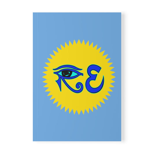 RE's Blue/Blue Logo Softcover Notebook, A5