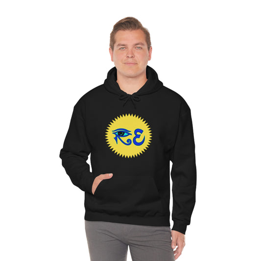 RE Blue/Blue Logo Unisex Heavy Blend™ Hooded Sweatshirt