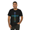 RE Reversed Blue Flame Cross T-shirt