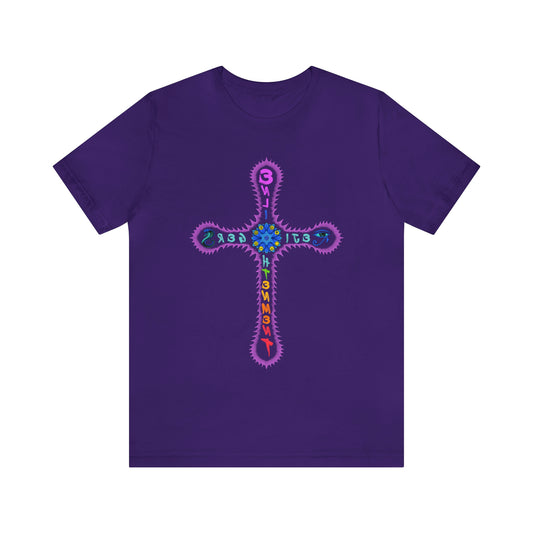 RE Reversed Lavender/Pink Flame Cross T-shirt