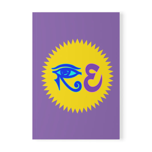 RE's Blue/Lavender Logo Softcover Notebook, A5