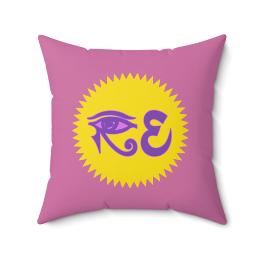 RE Lavender/Pink Logo Square Pillow